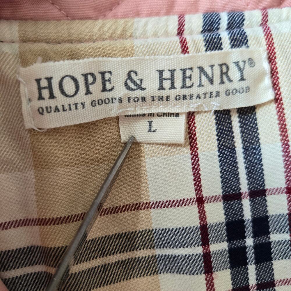 Hope & Henry Girl Quilted Barn Jacket Pink & Plaid Size Large EUC Preppy Classic - Picture 6 of 15